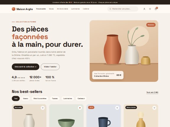 Capture de la maquette « Boutique en ligne »